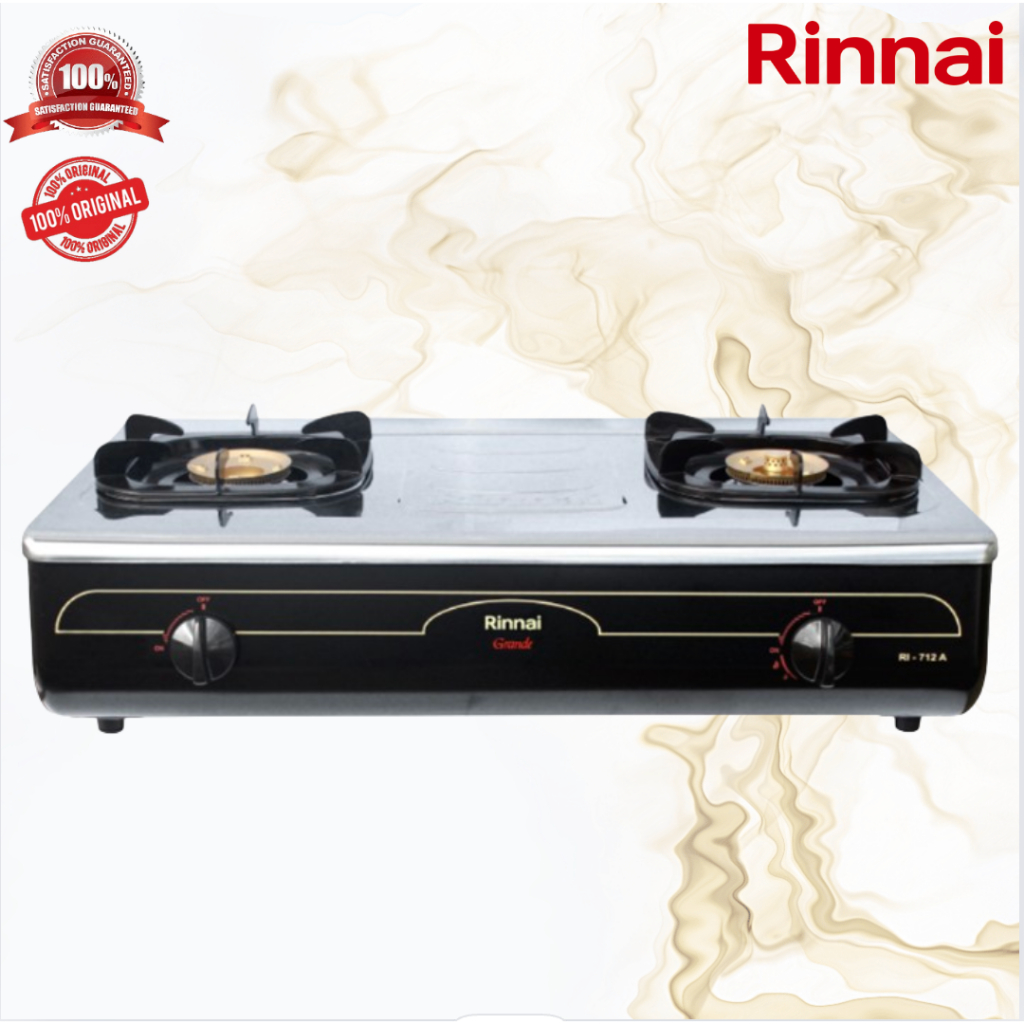 KOMPOR GAS RINNAI RI712A KOMPOR GAS 2 TUNGKU/RI712A/RI712 A/RI 712A/RI 712 A/ORIGINAL/GARANSI RESMI