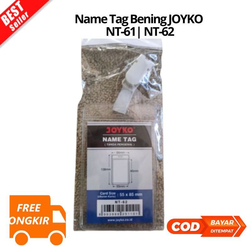 

[JK] BAYAR DI TEMPAT Name Tag Bening JOYKO NT-61| NT-62Tempat lID Card Clear Holder - Tidur NT-61