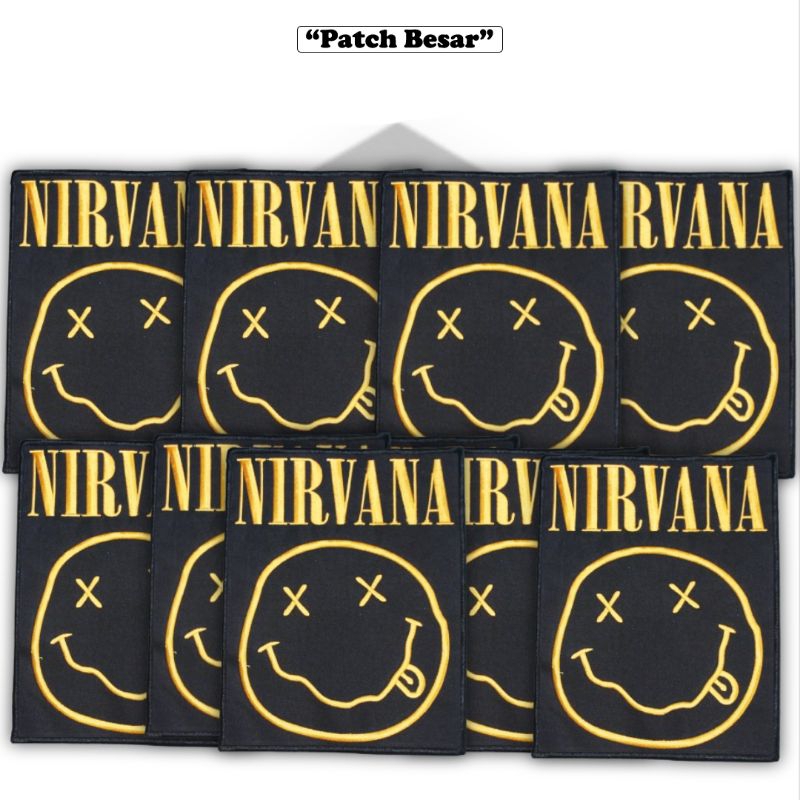 Nirvana Emblem Back Patch Bordir Punggung Aksesoris Patch Bordir Besar Punggung Jahit