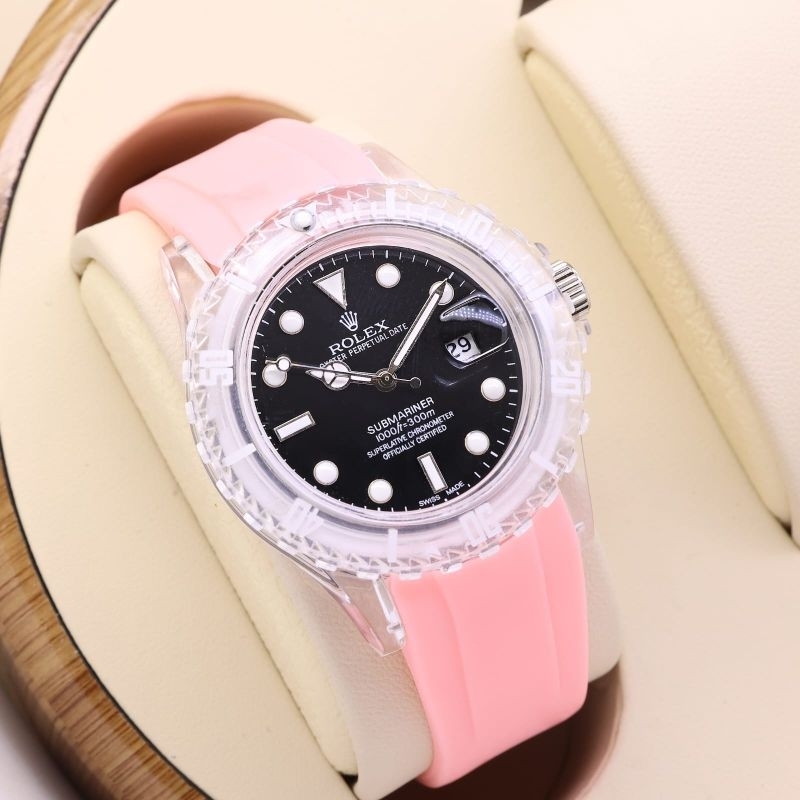 PROMO JAM TANGAN WANITA ROLEX PHANTOMLAB STRAP RUBBER TANGGAL ON FREE BOX ORI
