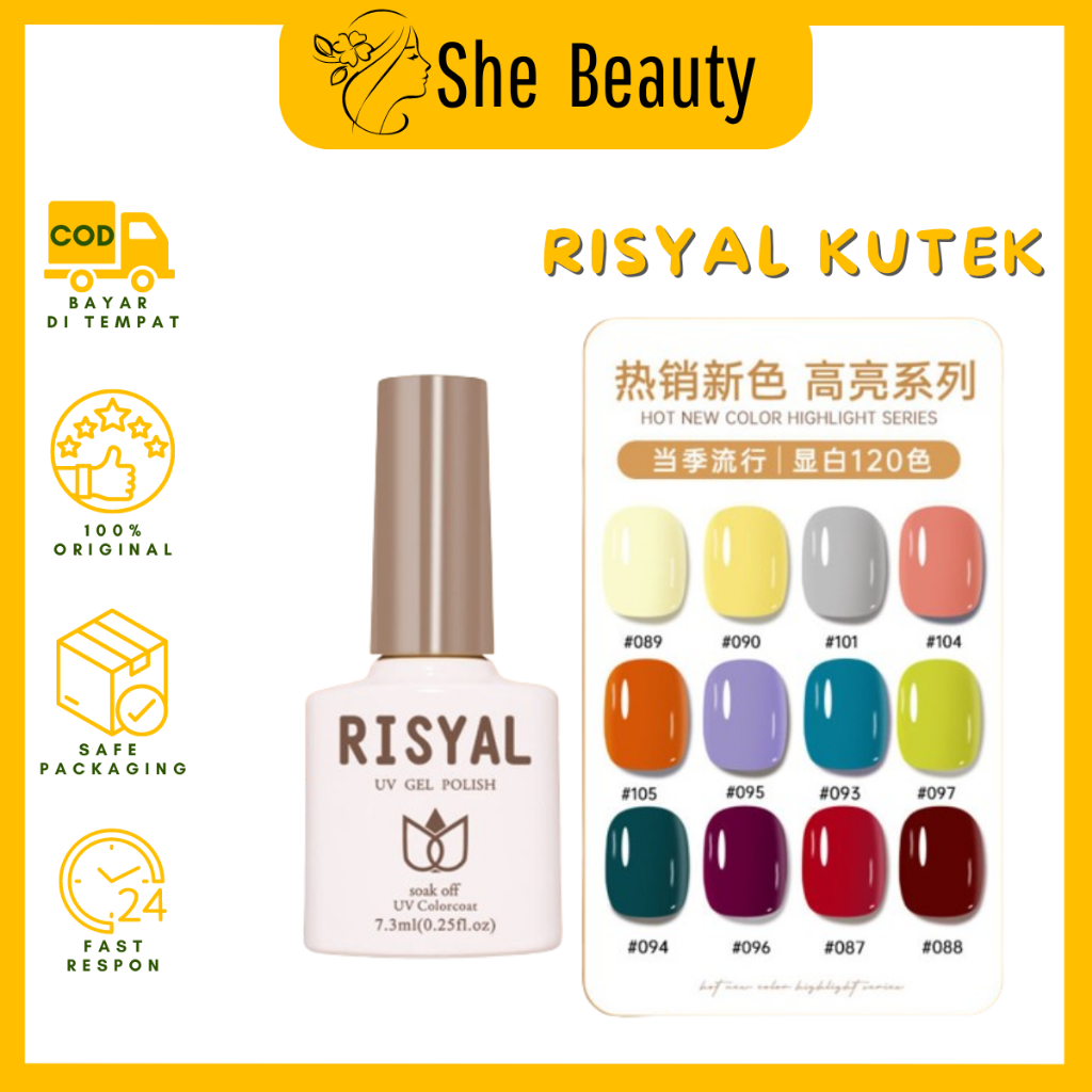 RISYAL Kutek Gel UV Polish Kuku Nail Art Medan Murah [1-40]