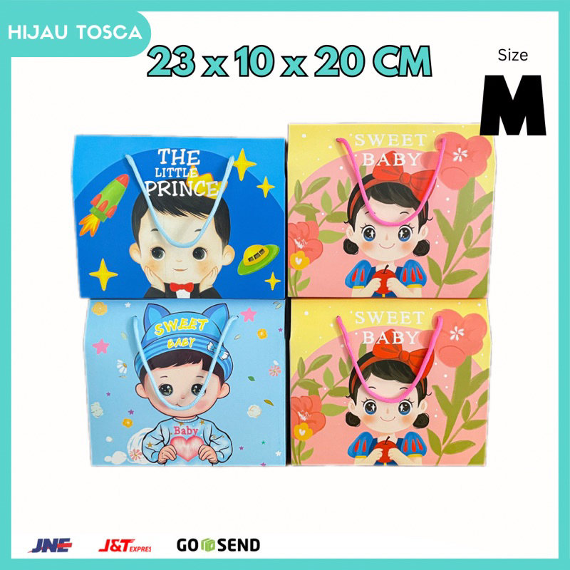 

[Hijau Tosca] Paper Box | Goodie Bag | Paper bag | Tas Ulang Tahun Anak | Tas Bingkisan Ulang Tahun Anak | Box Hampers Size M