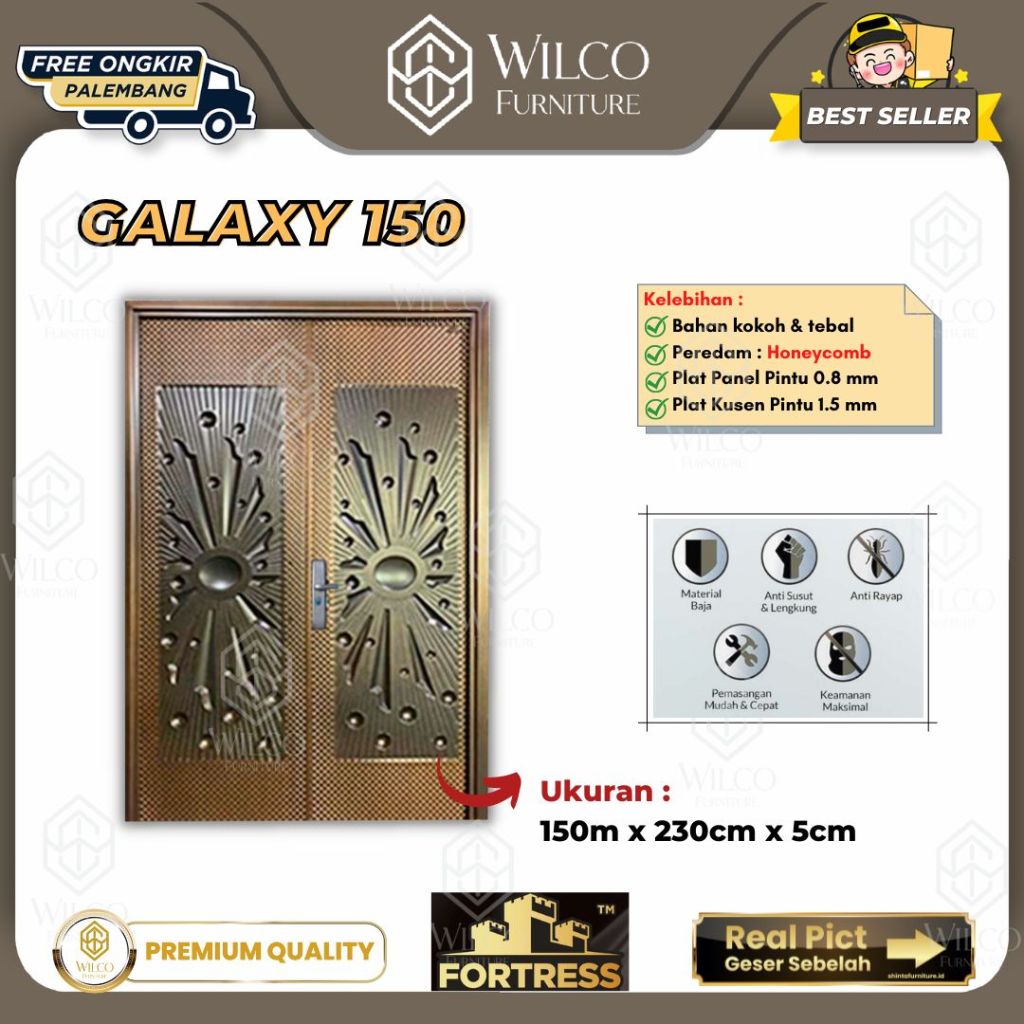 Pintu Baja Galaxy 150.02 Fortress / Pintu Utama Modern / Pintu Kamar Palembang