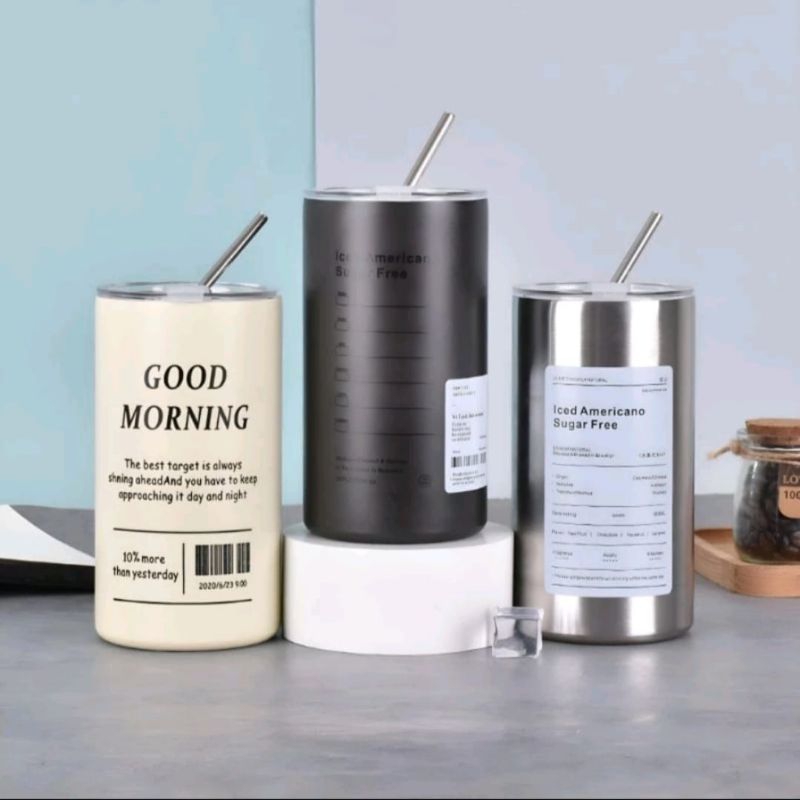 TUMBLER GOOD MORNING 600ML+SEDOTAN STAINLESS