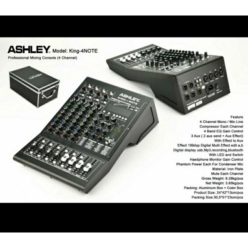 MIXER ASHLEY KING 4NOTE MIXER ASHLEY KING 4 NOTE CHANNEL ORIGINAL KOPER GARANSI