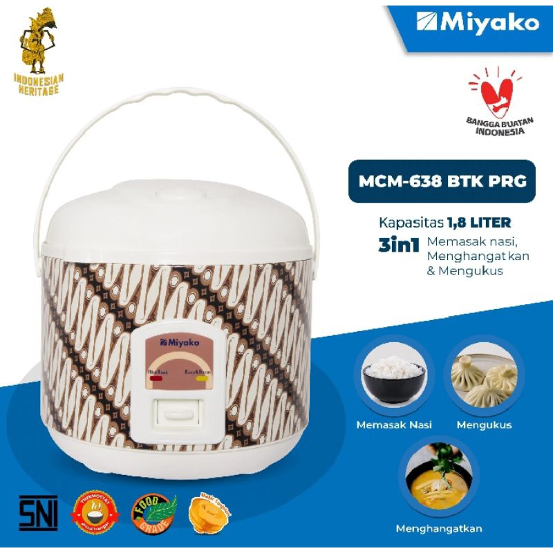 Magic Com Miyako 1.8 Liter MCM 638/Rice Cooker Miyako 1.8 Liter