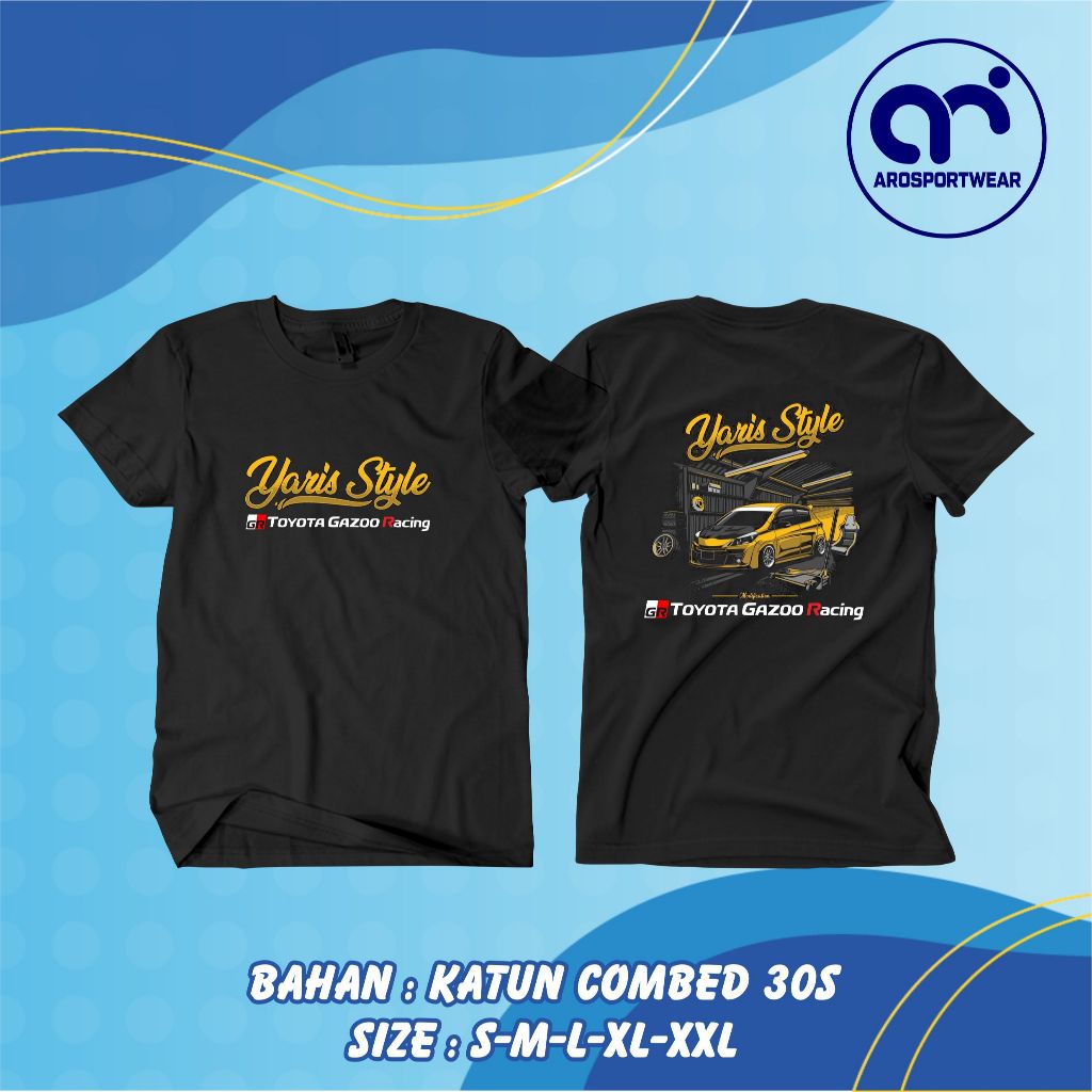 AROSPORTWEAR - Kaos Toyota Yaris Club Indonesia / Baju Kaos Toyota Yaris Club Indonesia / Kaos Yaris