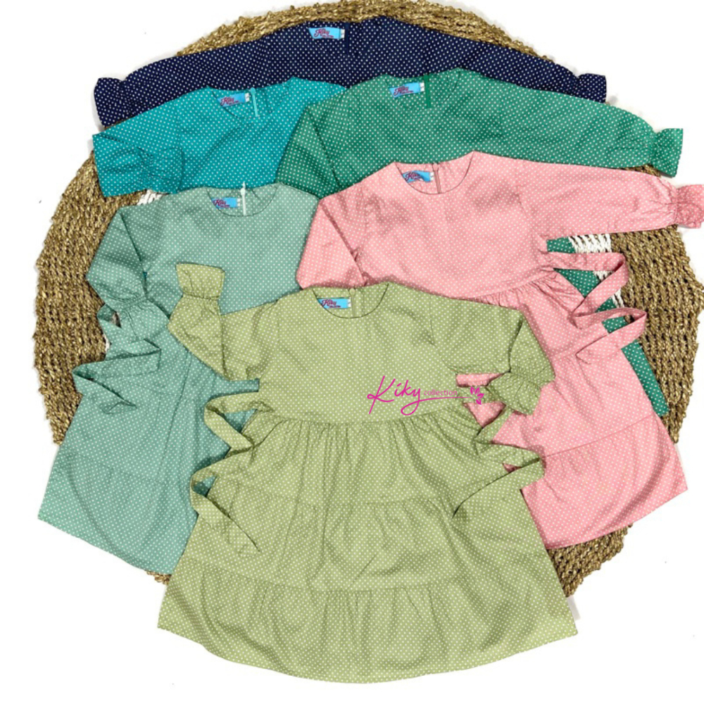 Gamis Anak Motif Polkadot Model Canda Susun Usia 1-6 Tahun