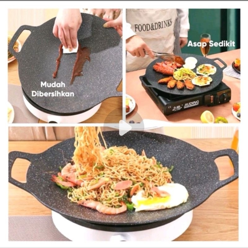 Satay pan maxim 28 cm - Panggangan sate - panggangan sosis - griller - teflon maxim - pemanggang