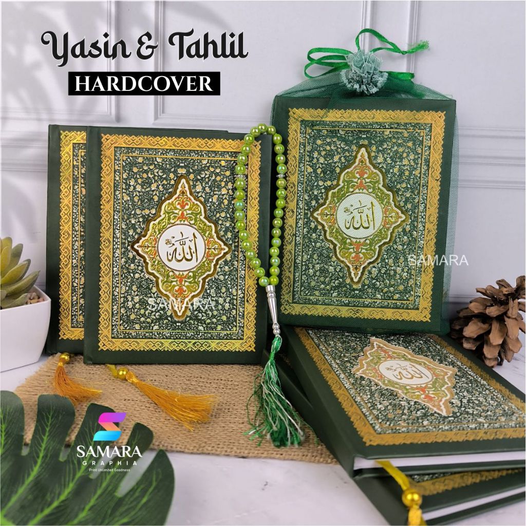 Buku yasin dan tahlil Hardcover Rose custom lengkap foto alamarhum di dalam Al quran tahlilan 40 100