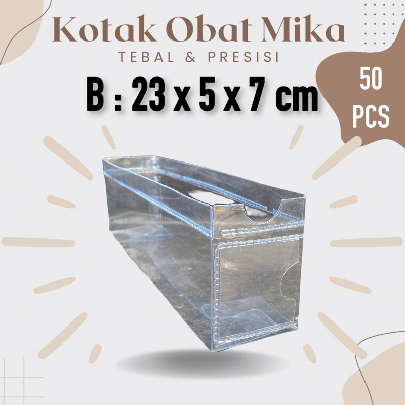 

[50pcs] Kotak Obat Mika Plastik Apotek 23x5x7 B
