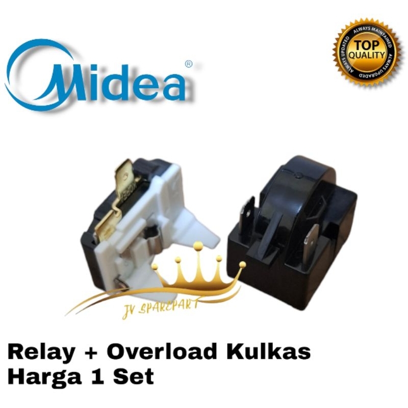 Relay Ptc + Overload Kulkas Midea 2 Pintu | Overload Kulkas 2 Pintu MIDEA