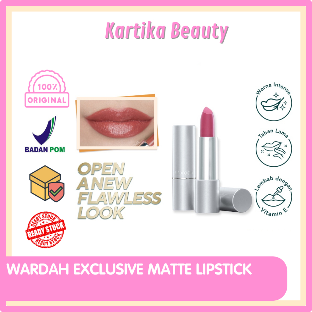 WARDAH EXCLUSIVE MATTE LIPSTICK BATANG 3.5 GRAM - LIPSTIK BATANG WARDAH MATE AWET TAHAN LAMA