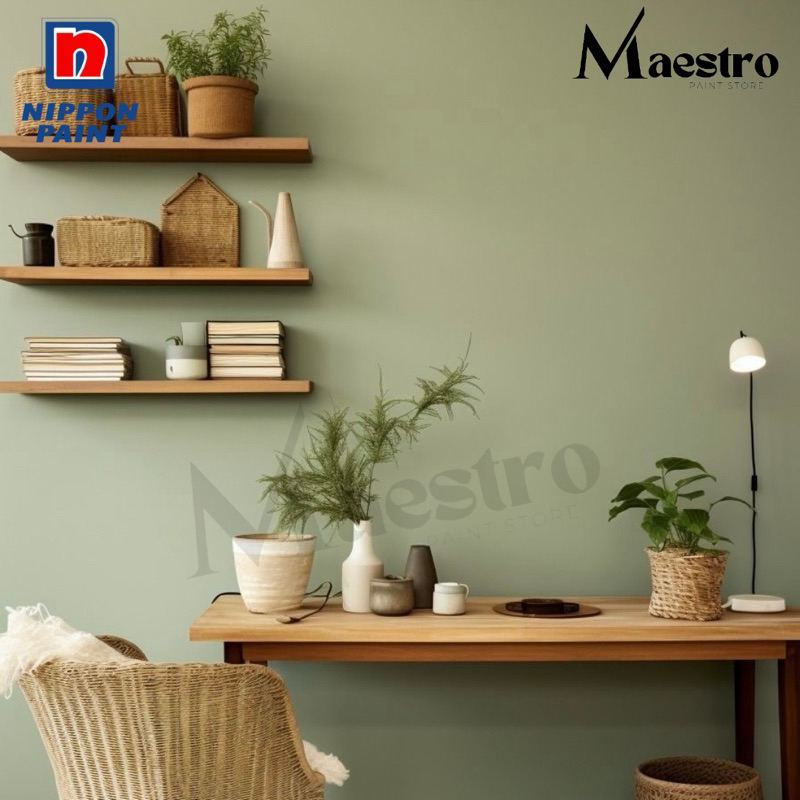 CAT TEMBOK INTERIOR & EXTERIOR NIPPON PAINT SWEET ESCAPADE NP BGG 1759 T/ SAGE GREEN/ HIJAU SAGE/ VI