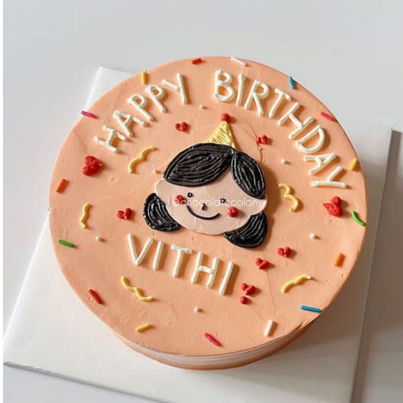 

(bisa custom, bisa H-1, instant) Cake Ultah Character Birthday Cake Simple Character Buttercream 15cm & 20cm by Chocolate Colony