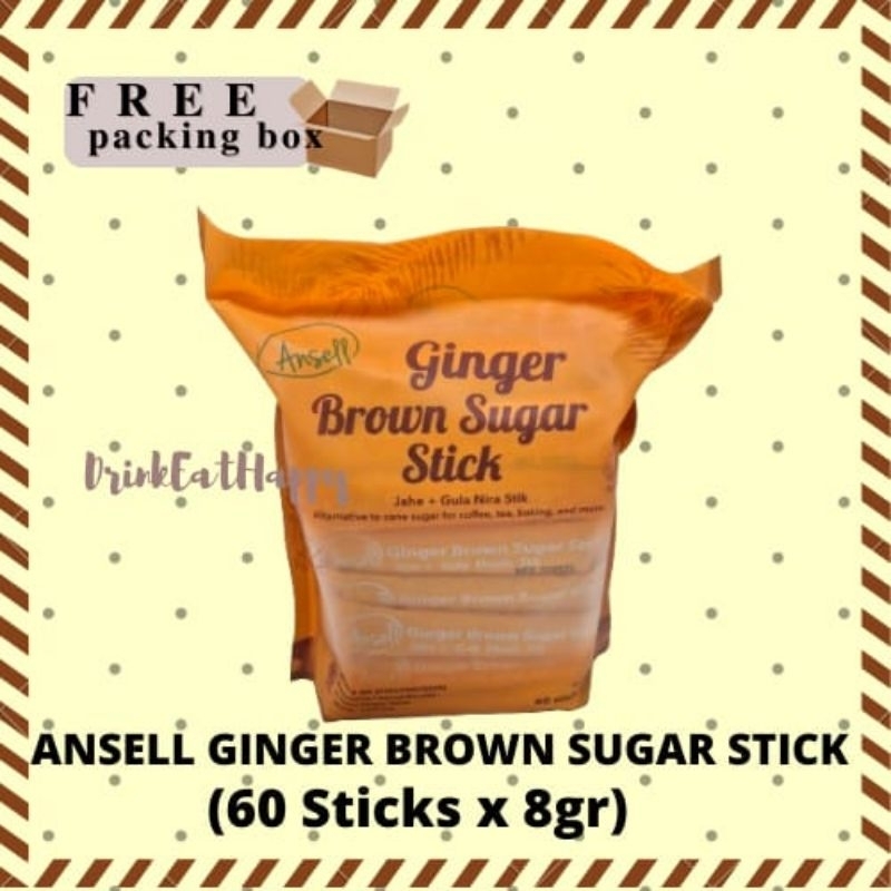 

Ansell GINGER BROWN SUGAR 60 sticks x 8g Jahe Gula Merah Stik