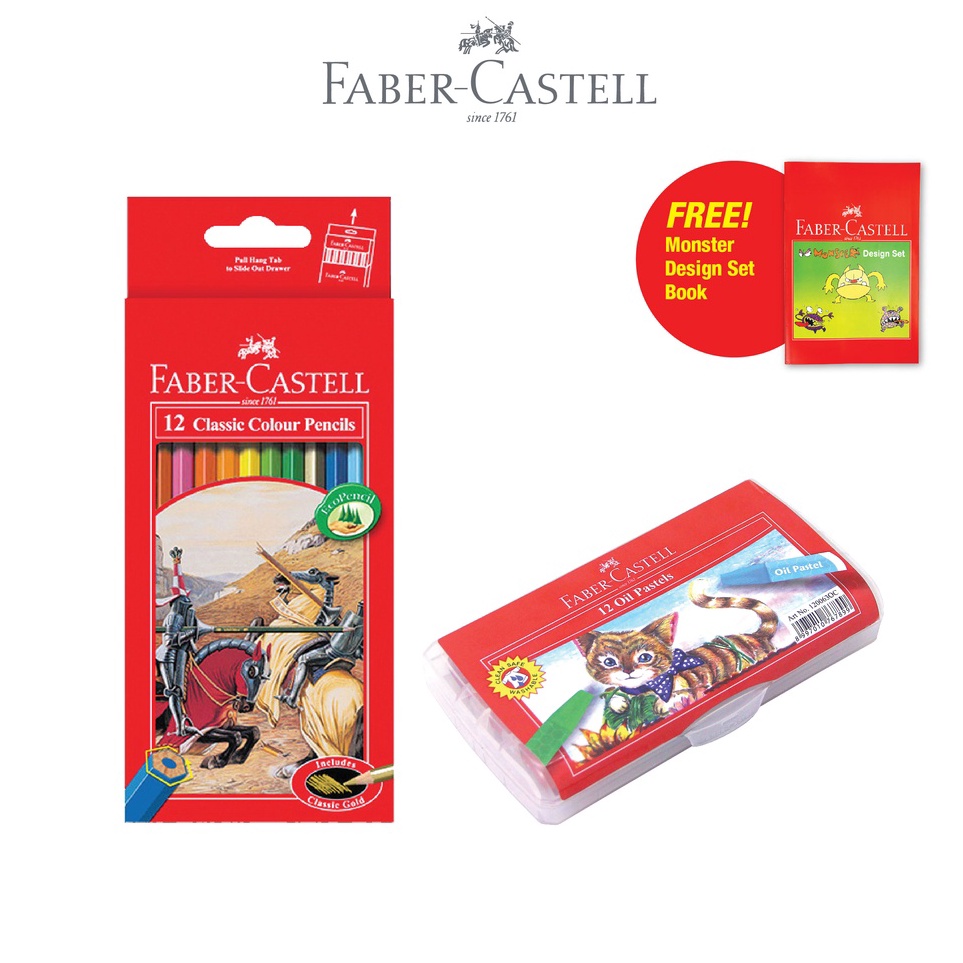 

KODE S97E FaberCastell Pensil Warna set 12 Crayon set 12 Free Activity Book