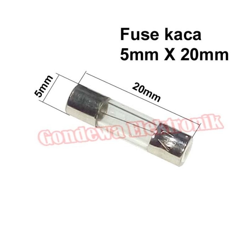 Fuse kaca sekering kaca 5mm X 20mm
