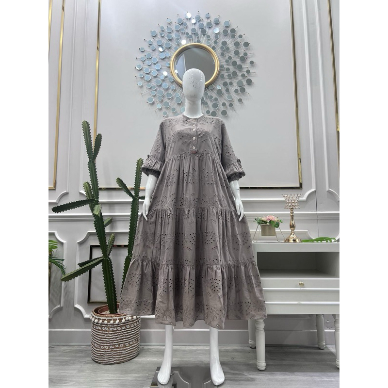 midi katbol katun bolong lengan balon by salvina ys