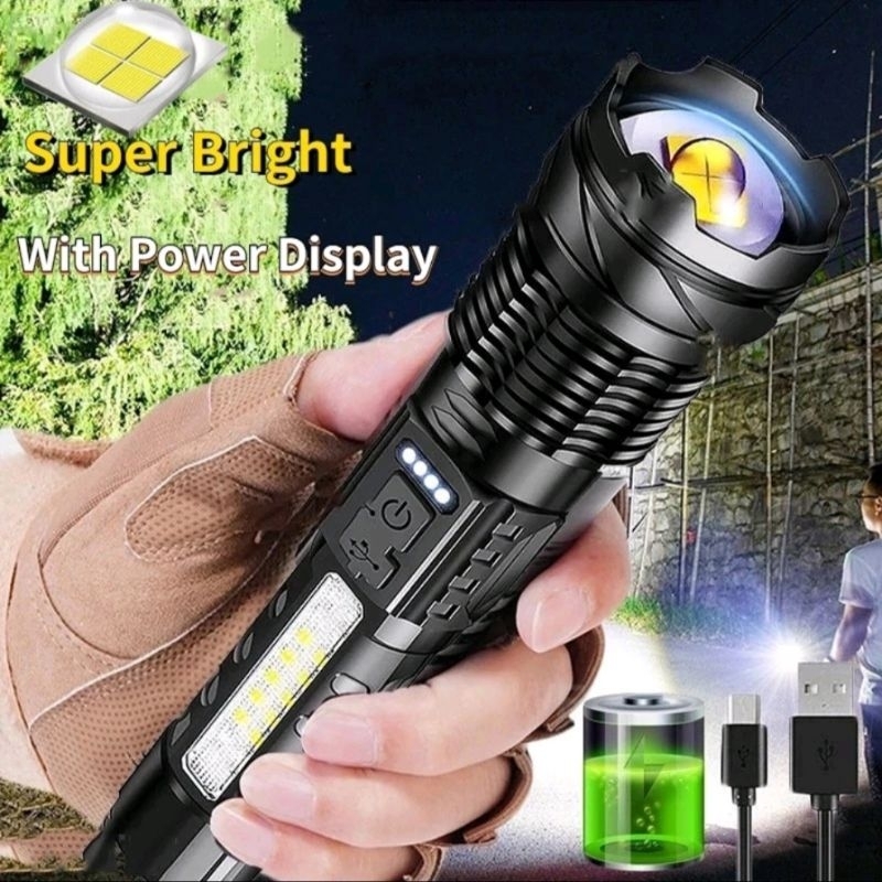 Senter ELECTRIC  ZOOM SJ004-2 COB Senter LED Jarak Jauh Zoom in Out