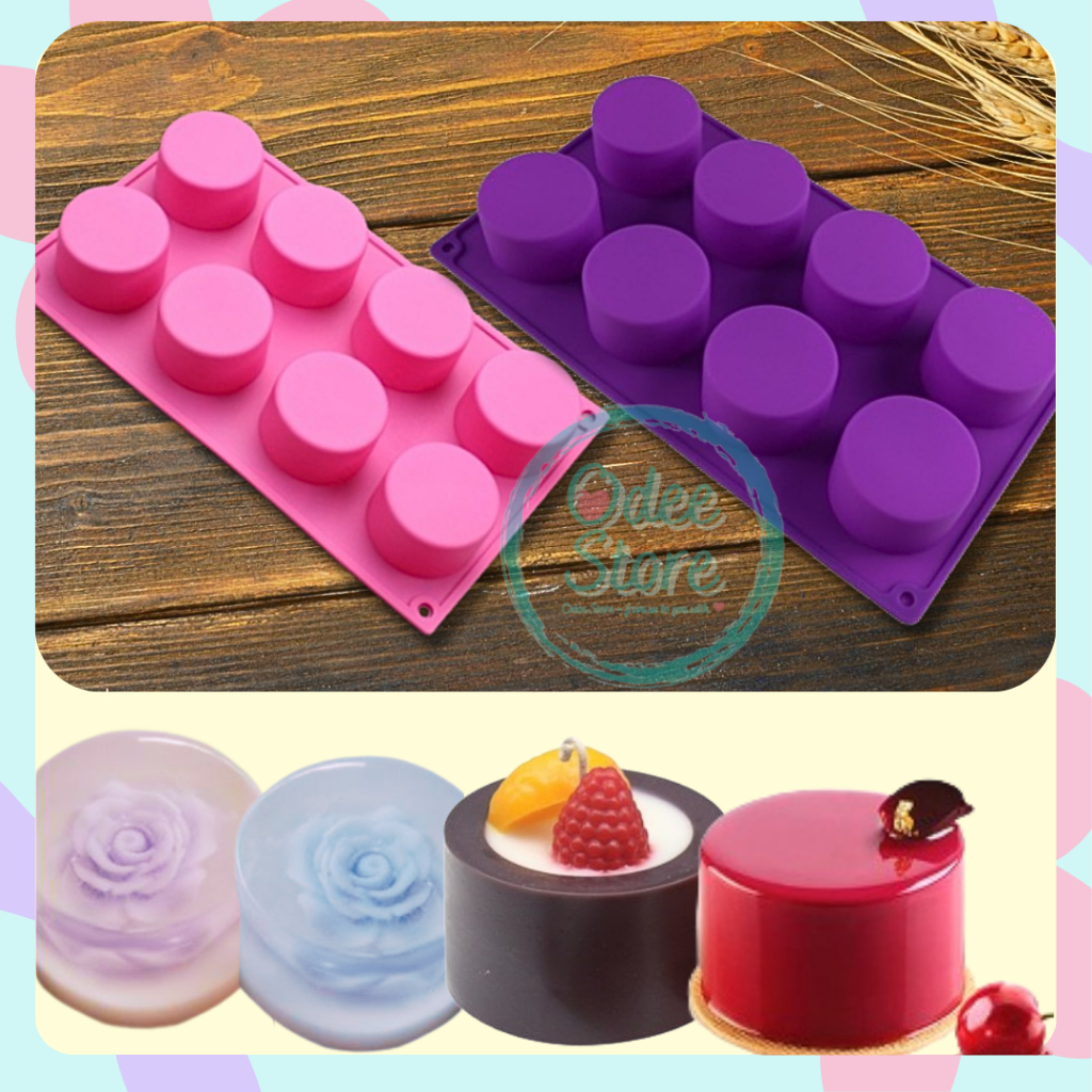 OdeeStore Cetakan silikon silicone mold bulat; sabun soap candle lilin resin kue puding jelly