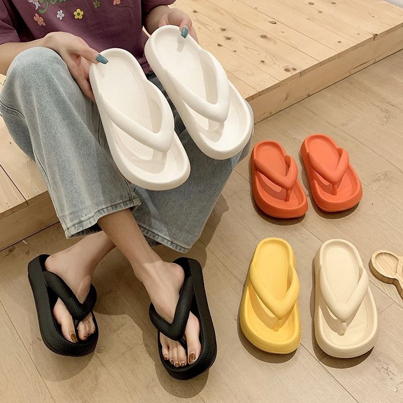 KODE K63K Jepit Wedges Summer Beach Thick Platform EVA Flip Flops Women Men Casual Outdoor Antislip 