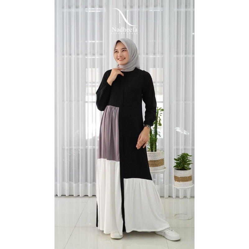 DRESS ORI BY NADHEEFA STORE/GAMIS HITAM POLOS/GAMIS BRANDED/GAMIS TWILL UNIQLO