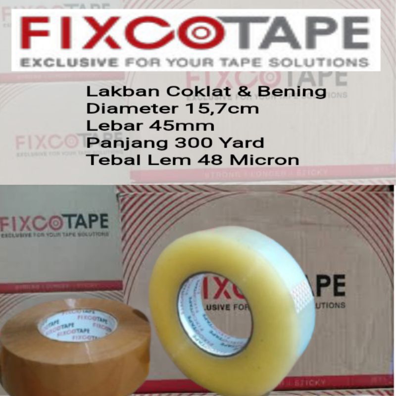 

Lakban Coklat & Bening Fixcotape 45 × 300 Yard Murni