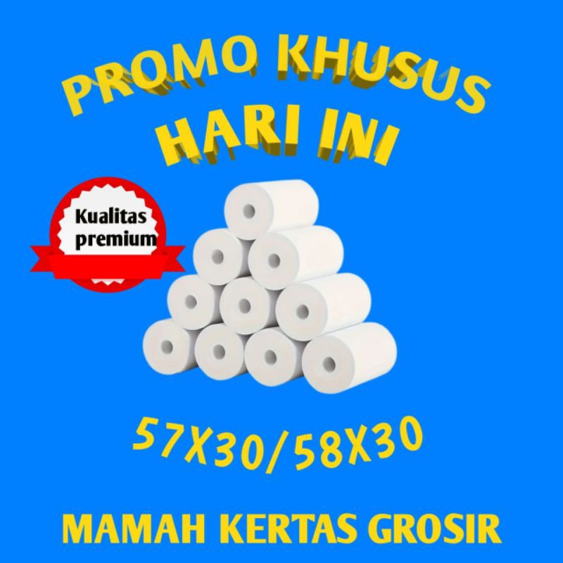 

KERTAS SETRUK THERMAL EDC 57X30 58X30MM 10 ROLL