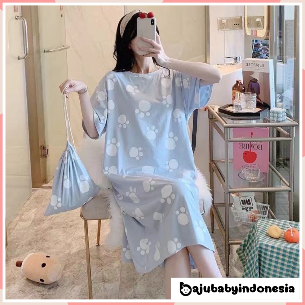 Harga Bersahabat BBI Piyama wanita dewasa dress tidur perempuan motif karakter animasi lucu bahan ka