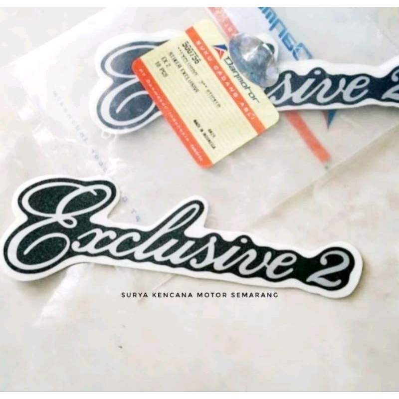 Sticker stiker logo emblem tulisan tempong tepong belakang Exclusive 2 Vespa PX Exclusive Danmotor a