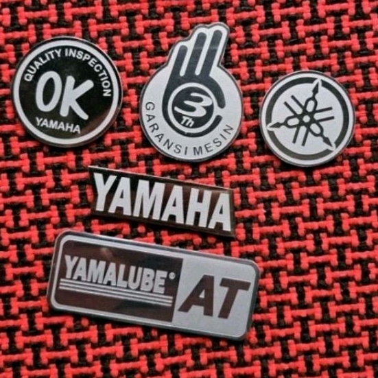 Emblem yamaha OK garansi yamalube at STAINLESS mio sporty mio smile mio ZR