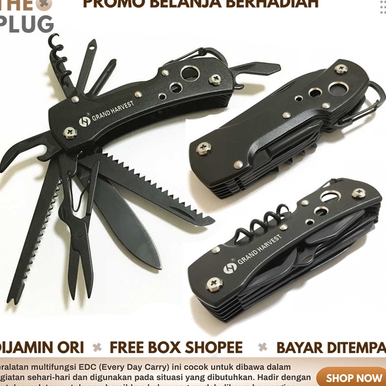 Inovatif 14 in 1 Pisau Saku Lipat Multifungsi Super Tajam Awet Pocket Tools Stailess Steel Original 