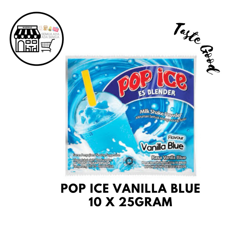 

Pop Ice Vanilla Blue 1 Renceng Atau 10 Sachets x 25 Gram