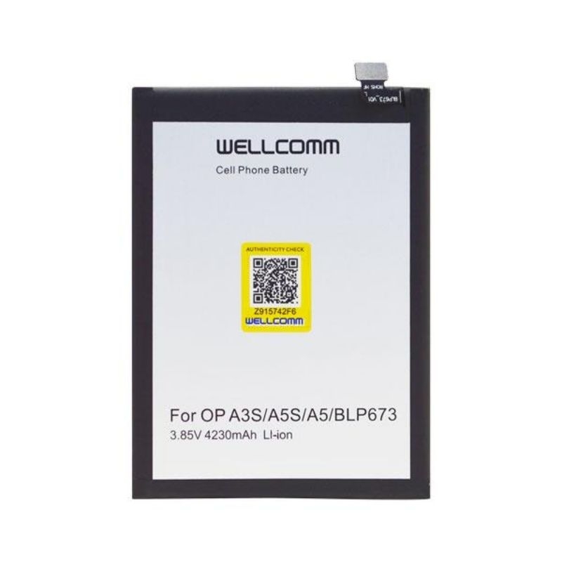 Battery Baterai OPPO A3S/BLP673 Wellcomm Double IC 4230 mAh