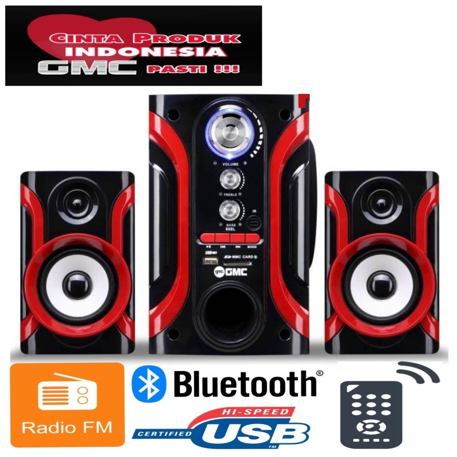 GMC speaker 888LBT bluetooth fm radio usb,mega bass,computer