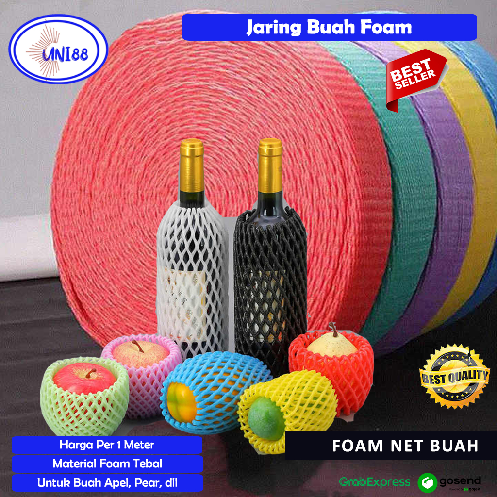 Jaring Foam Net Buah Sarung Busa Jaring Busa Warna Warni untuk Buah Bantalan Botol Polietilen Eco Fr