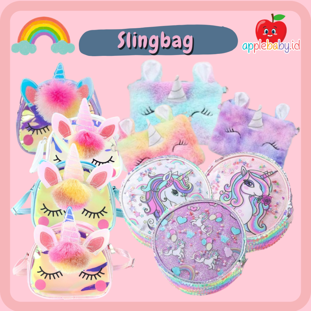 Slingbag anak Tas Selempang Anak Tas Kecil Anak Perempuan Tas Selempang Bulu Tas Selempang Bulat Tas