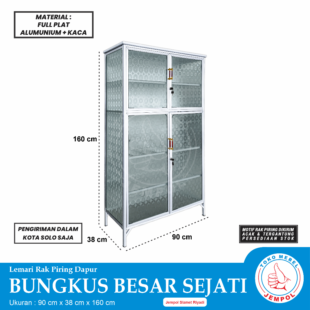 Rak Piring Bungkus Besar/Lemari Piring/Rak Penyimpanan Serbaguna/Lemari Dapur Alumunium/Jempol