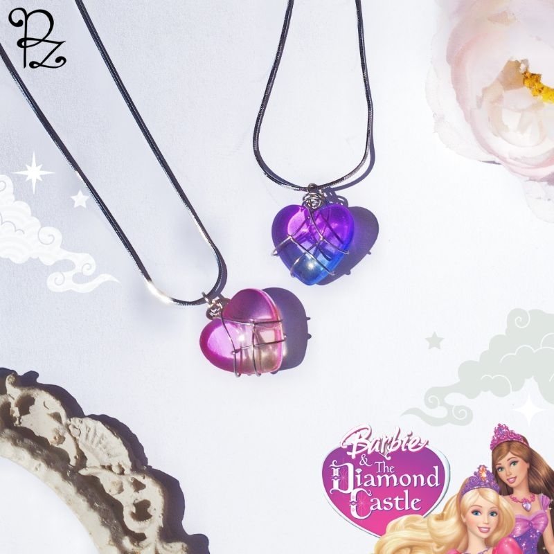 Kalung Barbie Diamond Castle ( Anti Karat , Kalung hati, kalung kaca , kalung kristal )