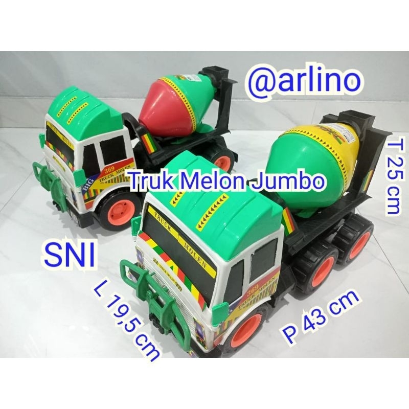 mainan truk molen jumbo semen truk cement truck jumbo