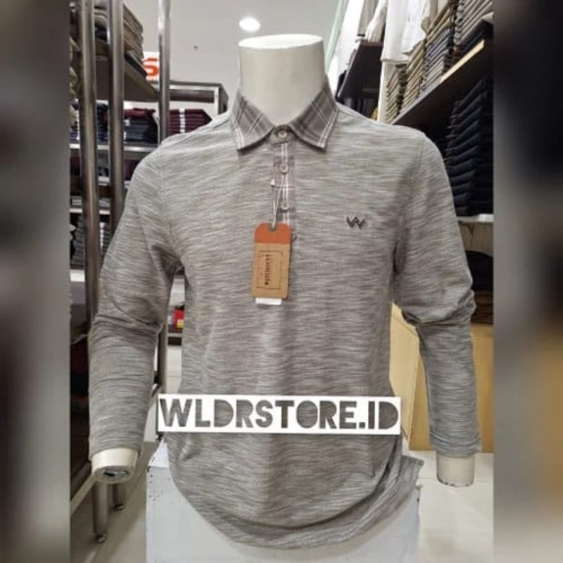 kaos wangki pria lengan panjang watchout casual original`WK300190009.OLIVE