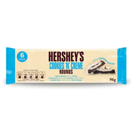 

Biskuit Hersheys Cookies n Creme Rounds Chocolate isi 6 pcs