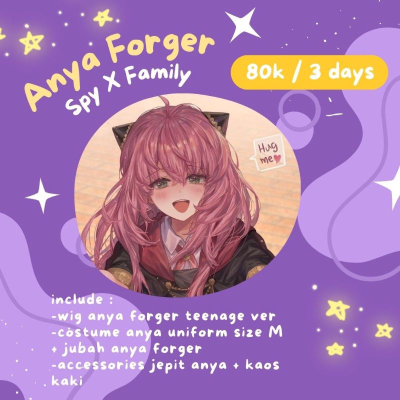 [Sewa / Rental] Baju Cosplay Kostum Anya Forger Spy X Family