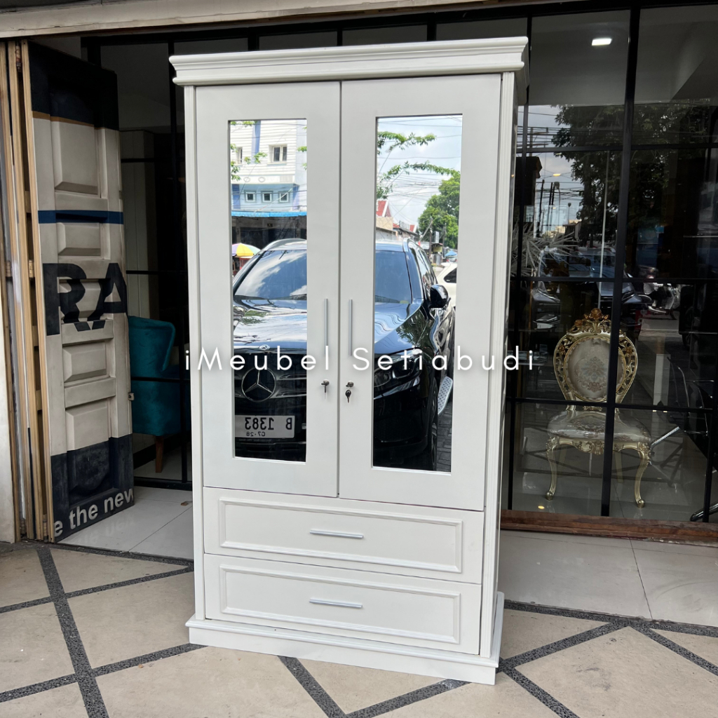 Lemari Pakaian Kayu 2 Pintu