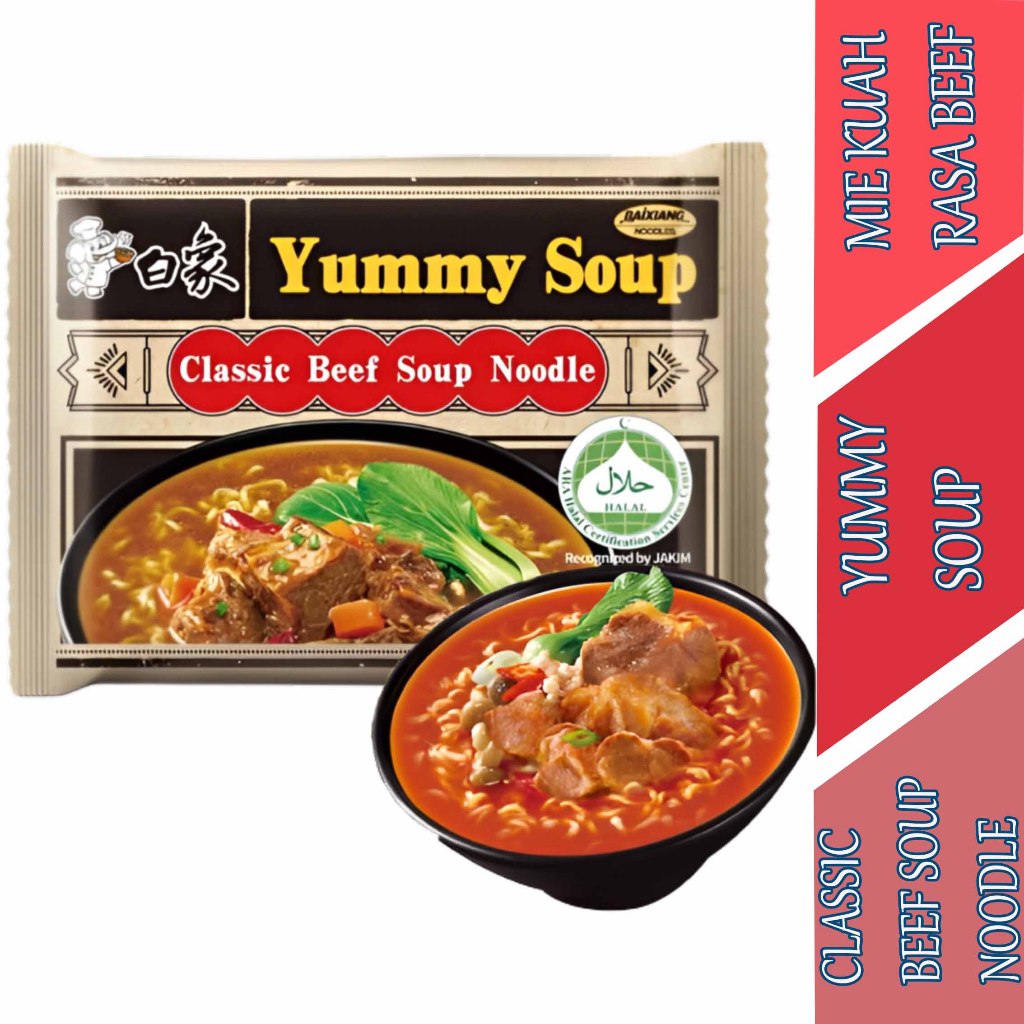 

Classic Beef Soup Noodle - Yummy Soup - Mie Kuah Rasa Daging Sapi - 96gr