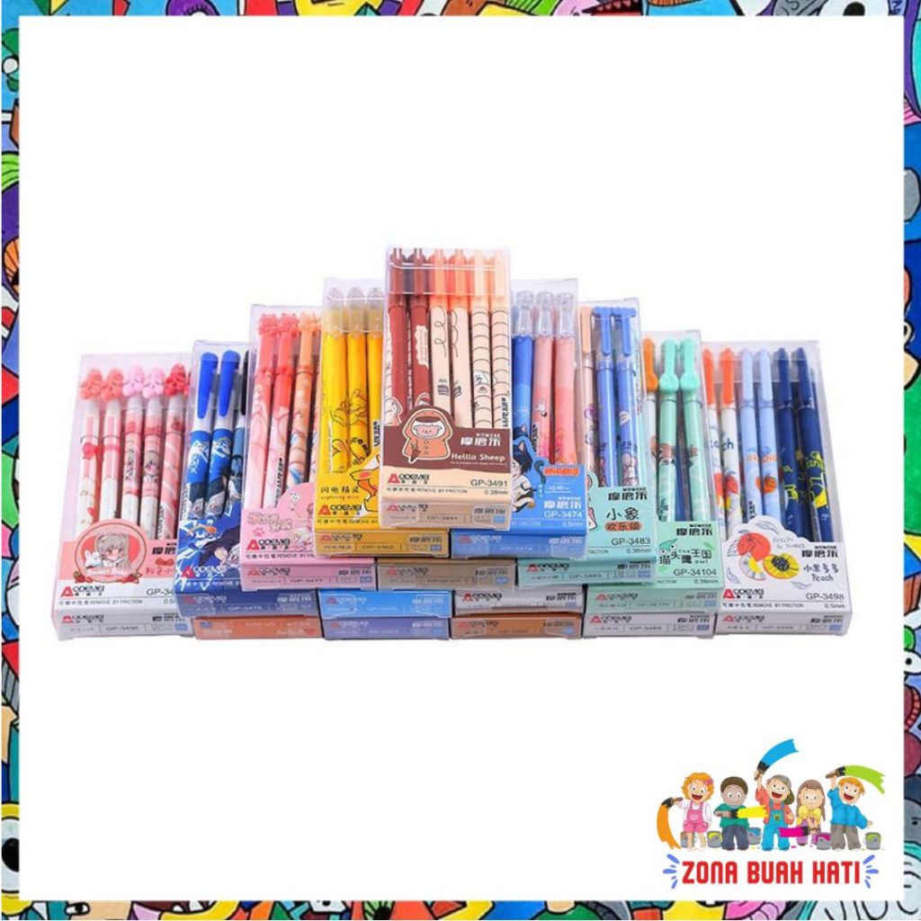 

ZBH Pulpen Gel 0.5mm Erasable Gel Pen Bolpoin Tinta Gel Cair Bisa Di Hapus Pena Aesthetic Edition Karakter Kartun