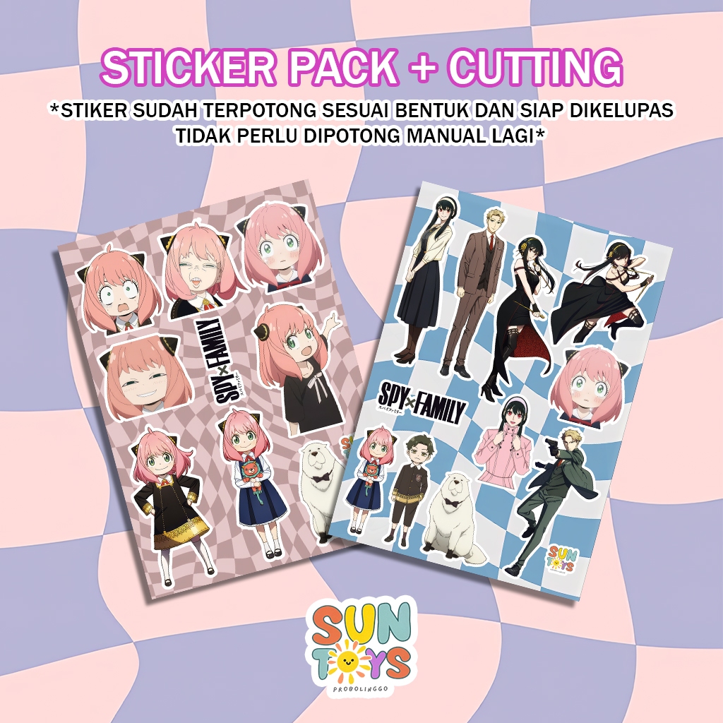 

☀ SUN ☀ Stiker Sticker Pack Anya Forger Anime Spy X Family UK A6 Cutting Kisscut