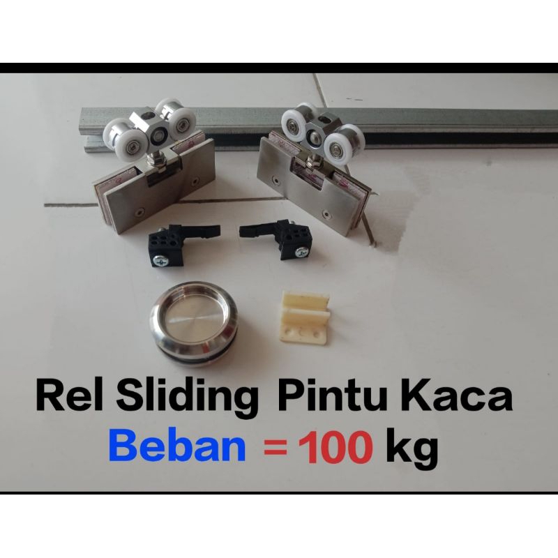 Rel sliding pintu kaca / Paket Komplit Rel Sliding pintu kaca geser 100 kg