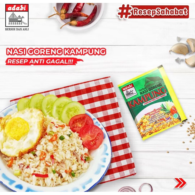 

Adabi Nasi Goreng Kampung 17gr Bumbu Instan Nasi Goreng Bubuk